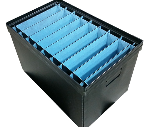 Corrugated Container with dividers  Corrugated plastic, Plastic container  storage, Corrugated containers